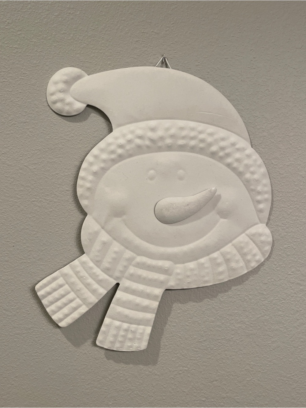 White Snowman Wall Hanging Holiday Decor